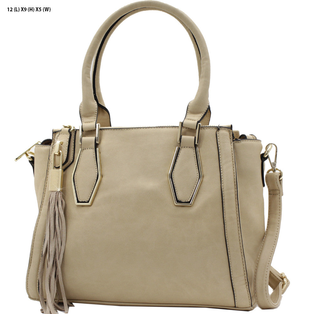 Fringe Tassel Beige Purse