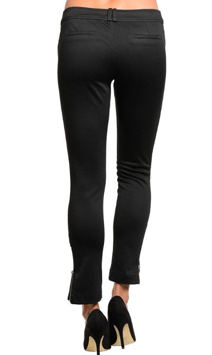 faix pocket zipped ankle black pants