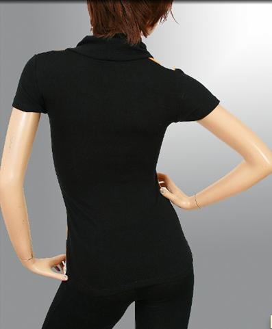 Black/Mustard Short Sleeve Top- FINAL SALE