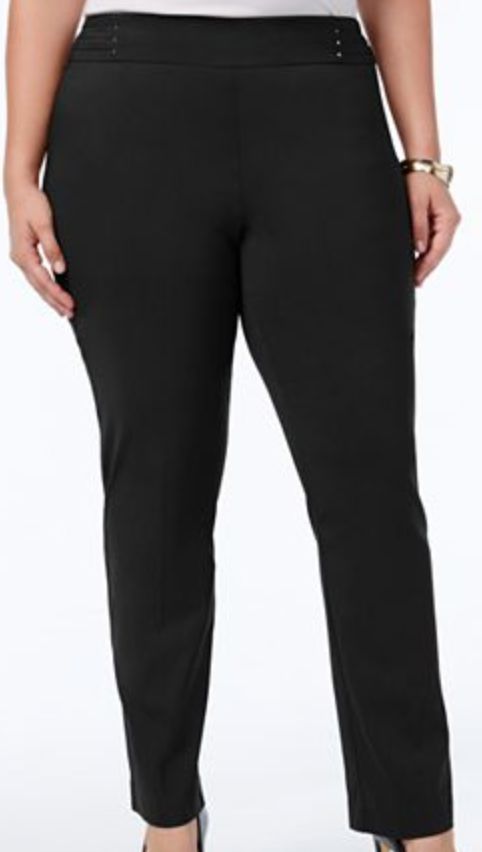 Women's Slim Fit Black Plus Size Pants