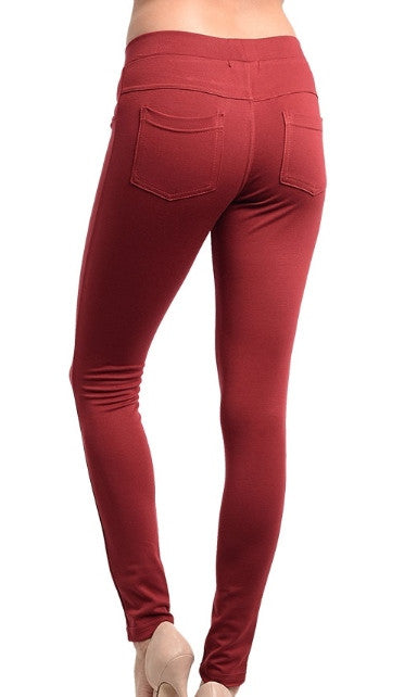 Burgundy Skinny Pants