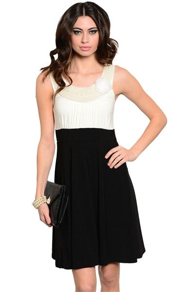 Two-Tone Knit Dress