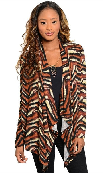 Tiger Print Cardigan - Final Sale