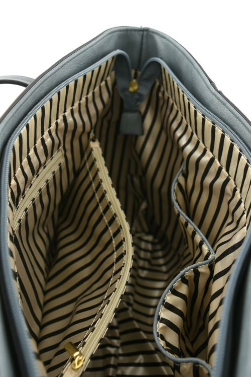 Inside liner blue tote bag