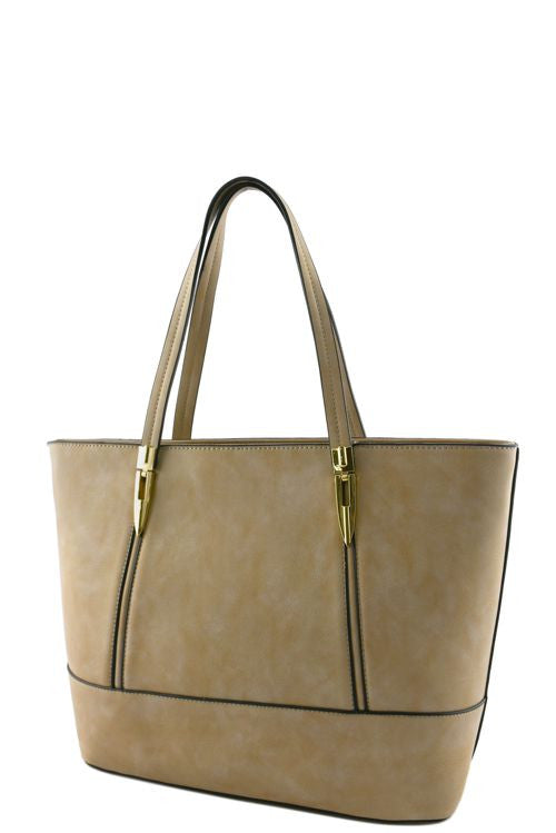 soft khaki tote bag