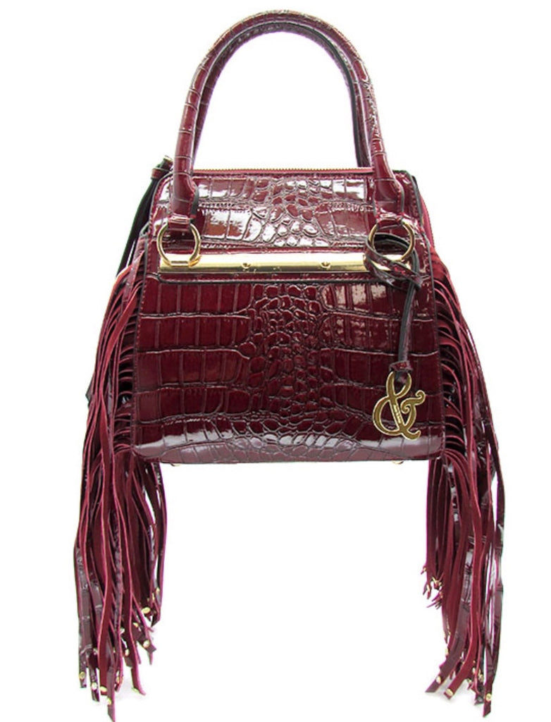 red fringe purse