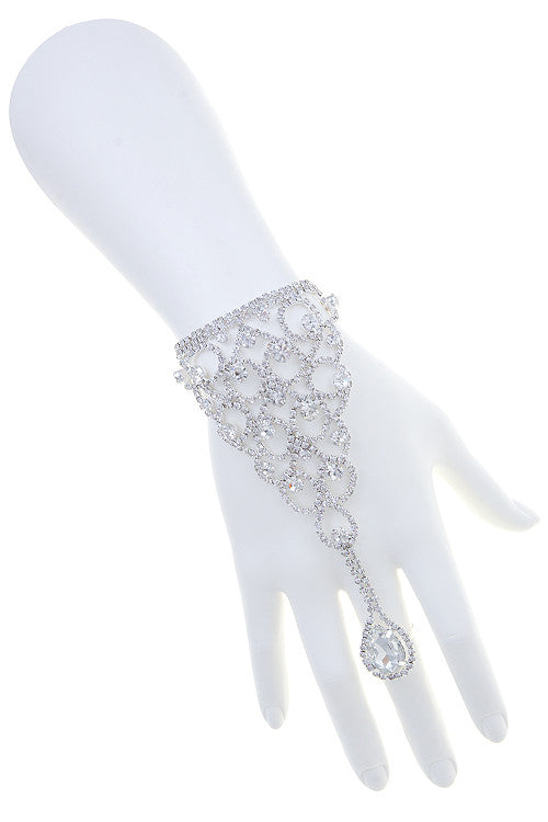 Faux Rhinestone Hand Chain
