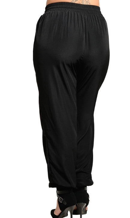 black pants with drawstring