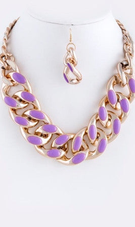 lavender necklace and earrings