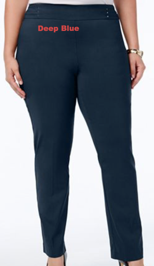 Blue Stretch Plus Size Pants