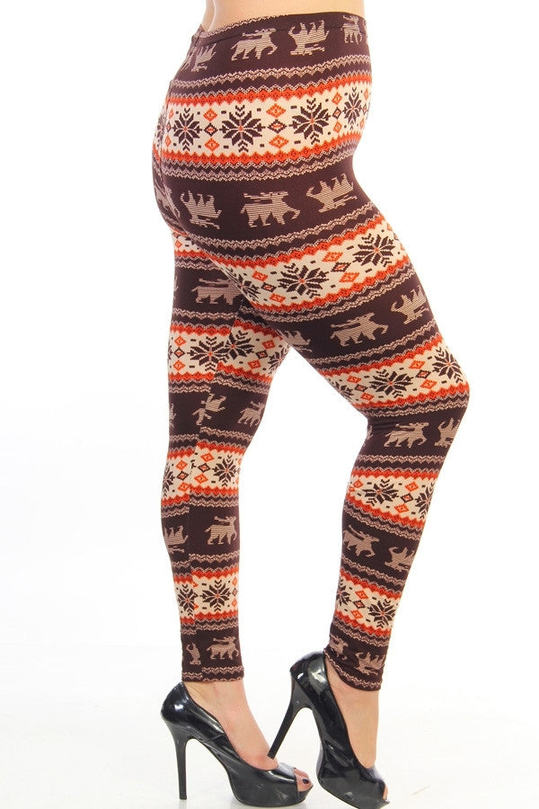 Fair Isle Print Leggings- FINAL SALE