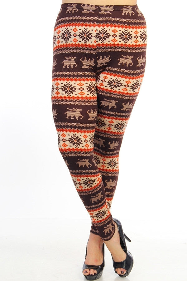 Fair Isle Print Leggings- FINAL SALE
