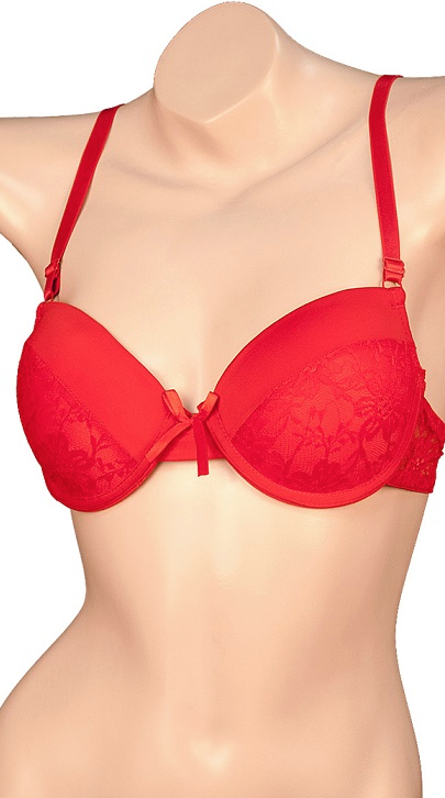 Plain Demi Cup Bra w/Lace