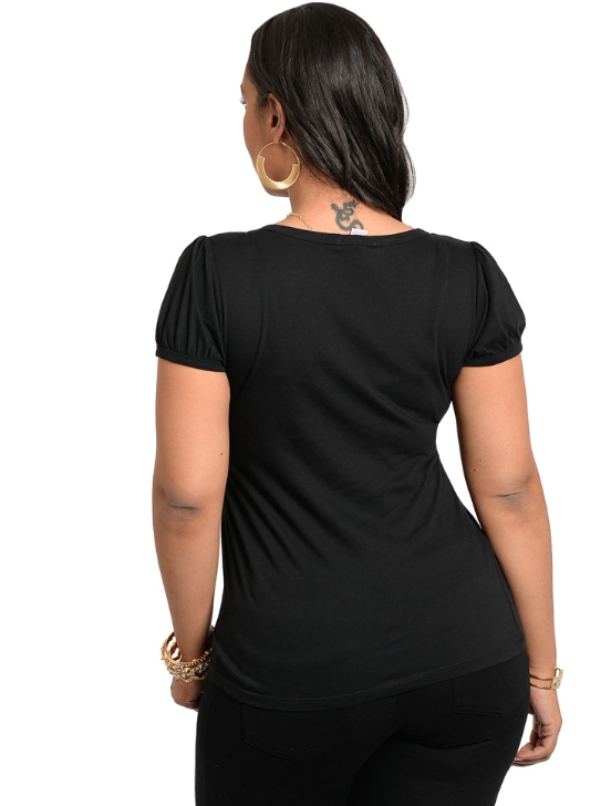 Scoop Neck Black Tee