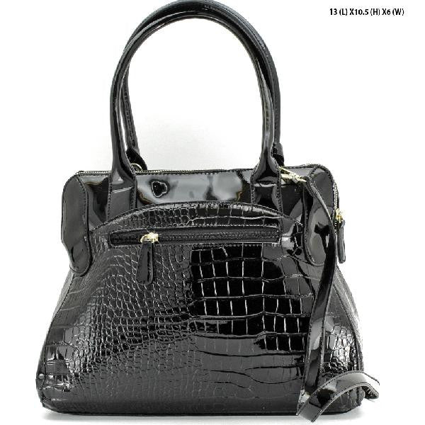 Croc Styled Black Purse