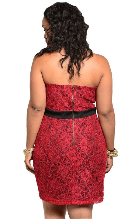 Plus Size Strapless Evening Dress