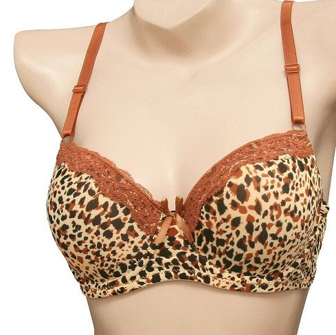 Leopard Print Demi-Cup Bra