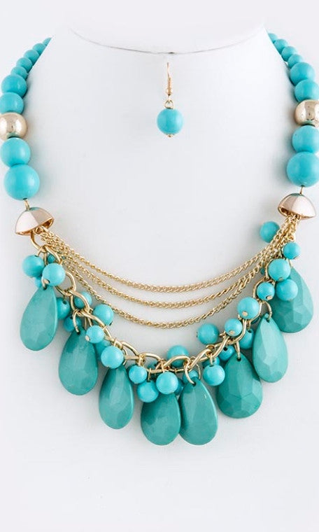mint cluster necklace
