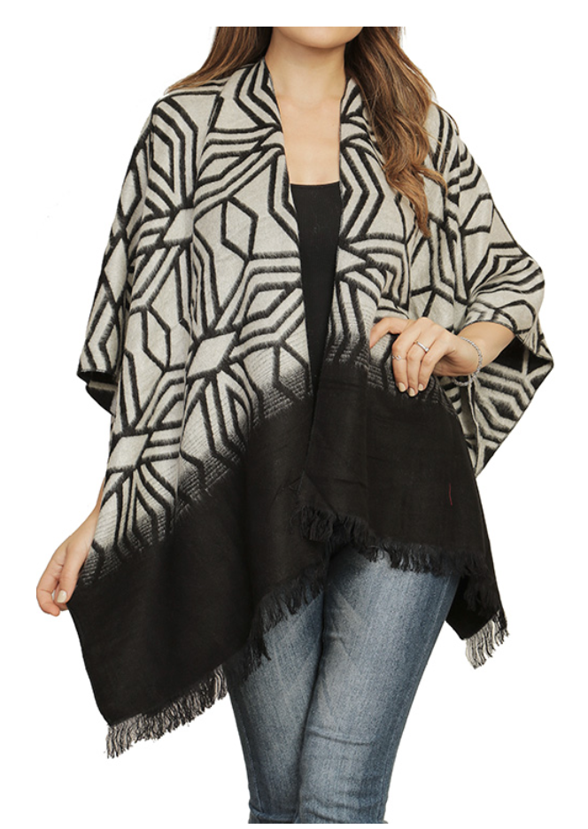 Diamond Print Fringed Wrap