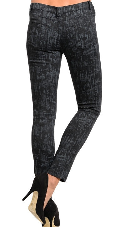 Women's Black and Gray Skinny Pants