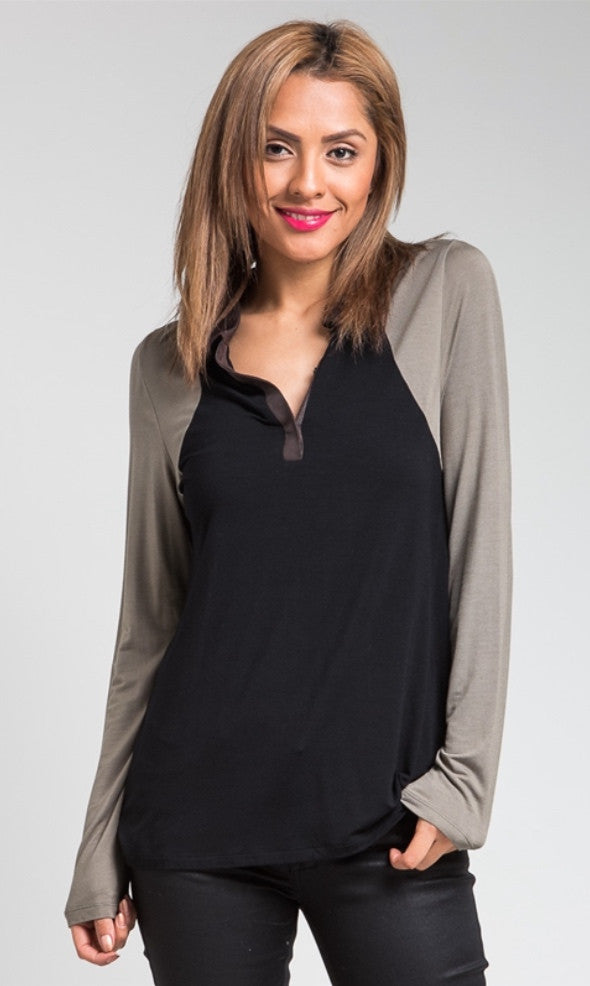 Black Color Block Shirt