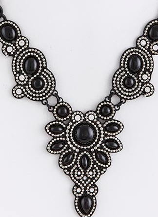 black and silver gem necklace