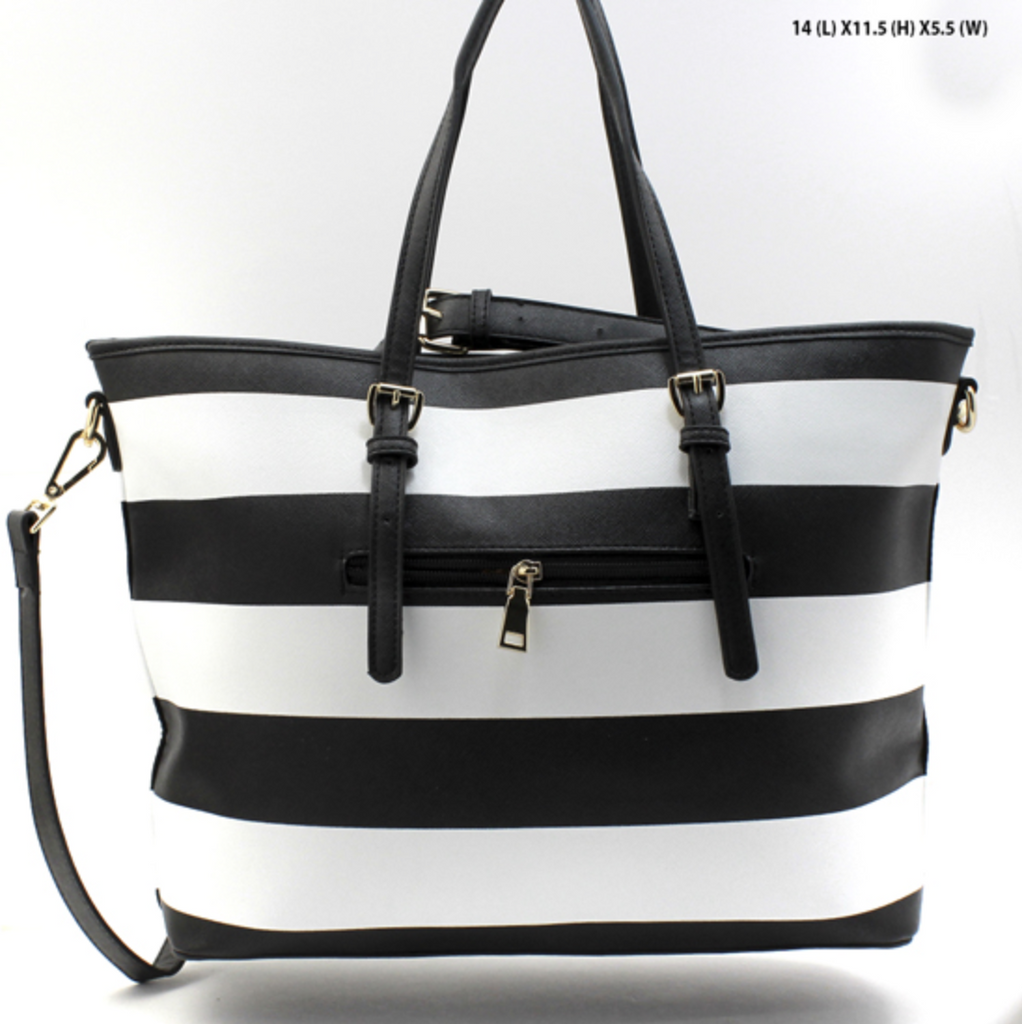 Black Striped Tote