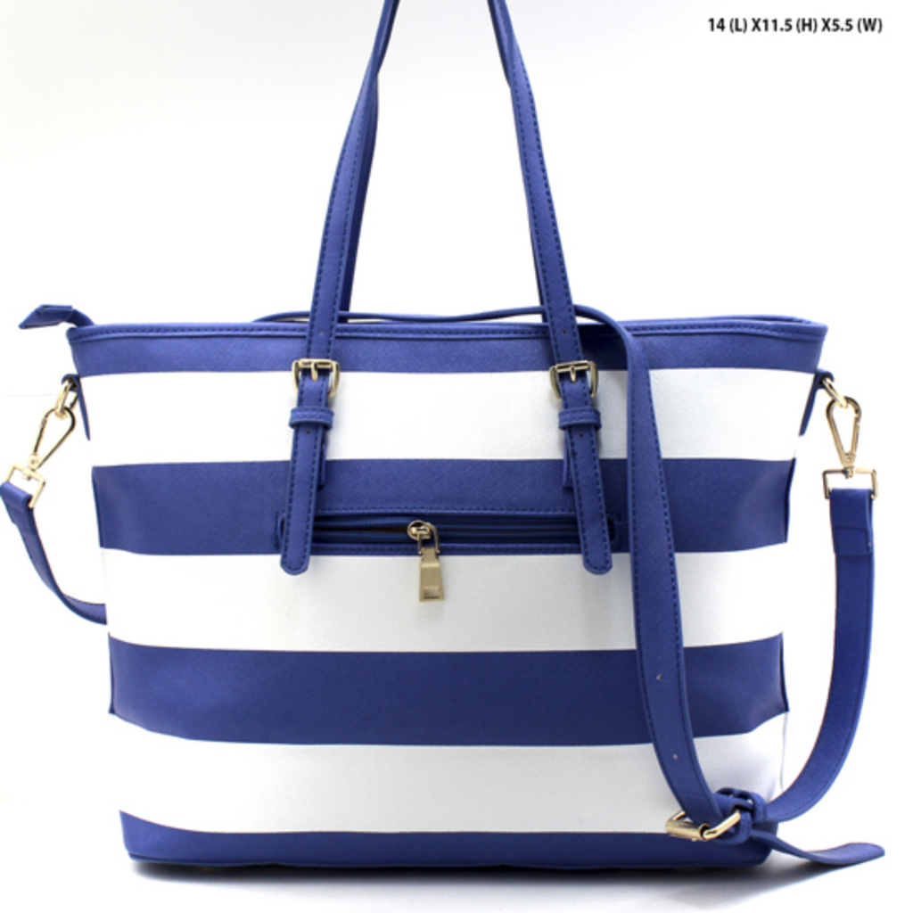 Blue Striped Tote