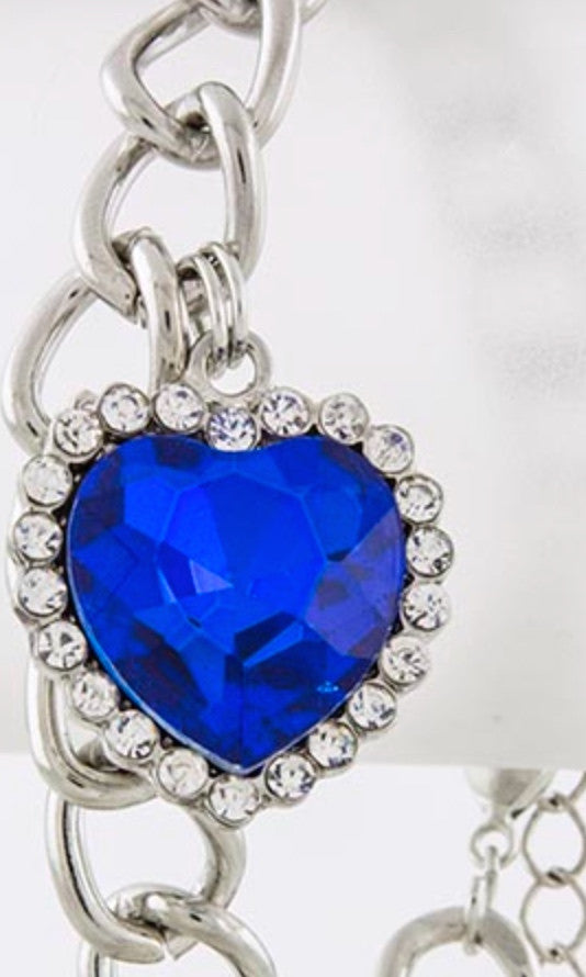 faux diamond encrusted sapphire bracelet