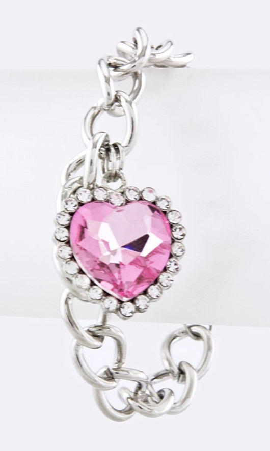 jeweled linked chain bracelet
