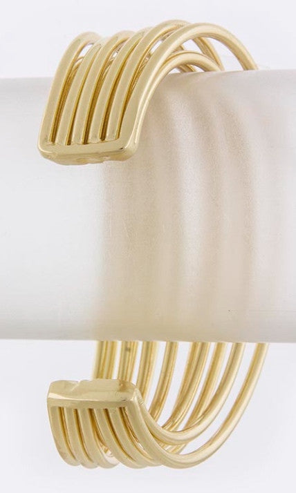 Layered Metal Wire Cuff Bracelet