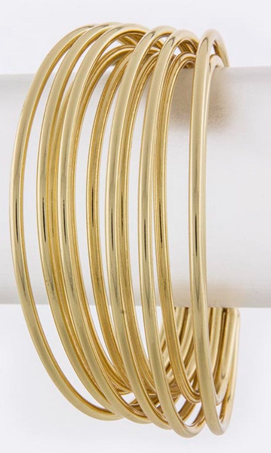 Layered Metal Wire Cuff Bracelet