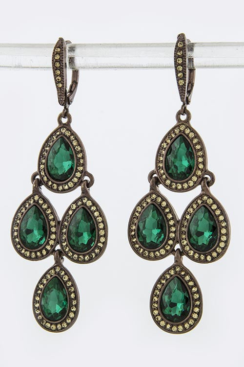 emerald chandelier earrings