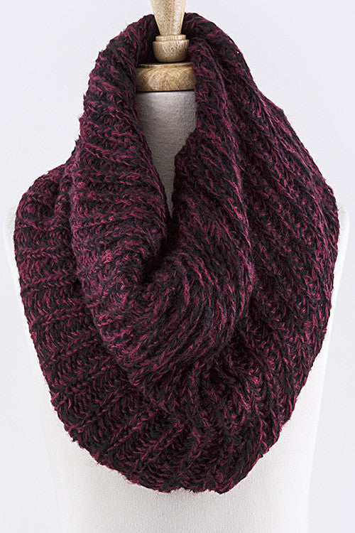 Two Tone Wine Infinity Scarf