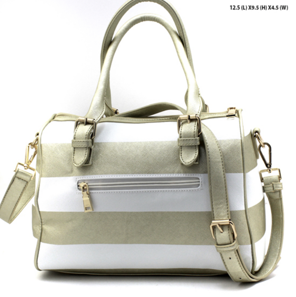 Gold Striped Handbag