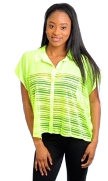 Neon Green Sheer Top