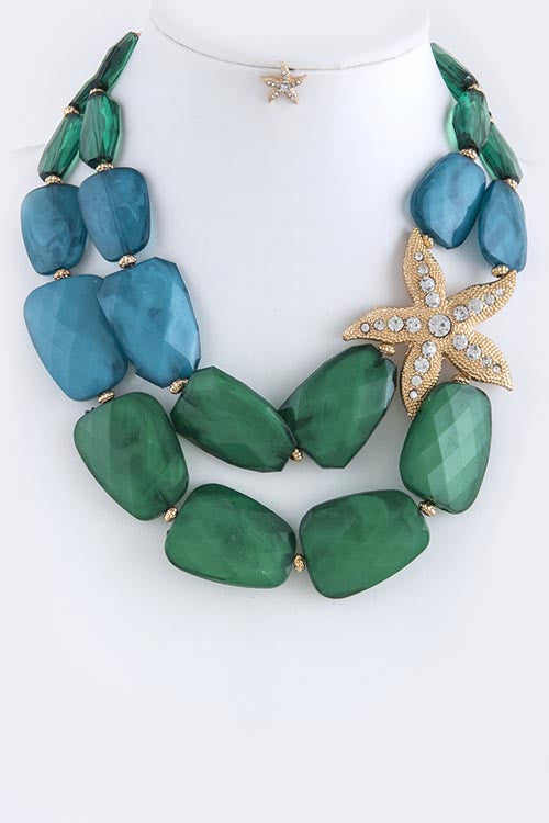 Starfish Accent Necklace and Earrings