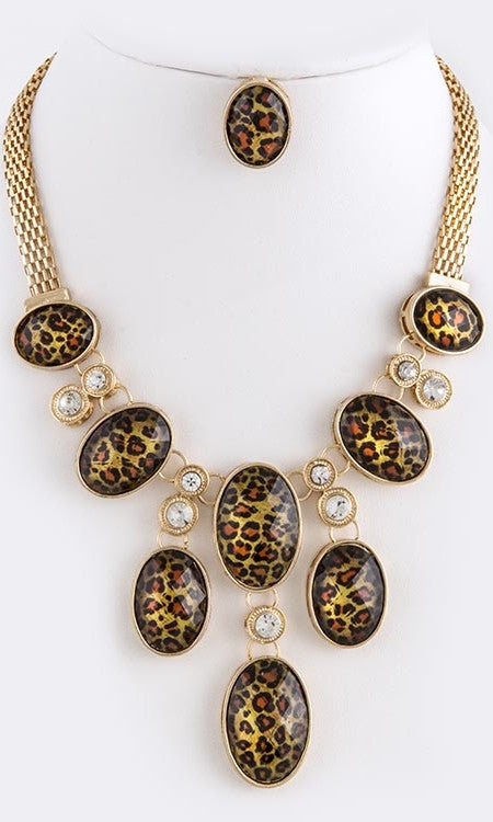 Leopard Print Necklace Set