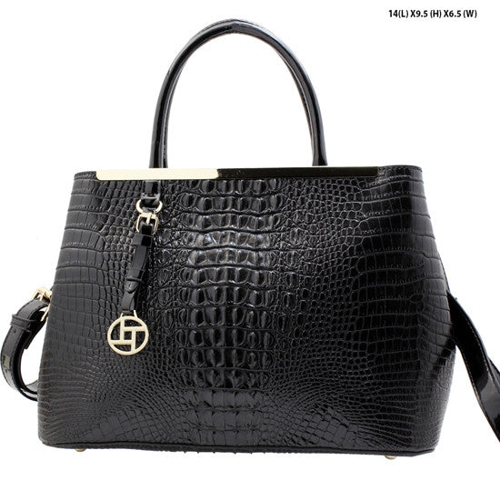 black croc bag