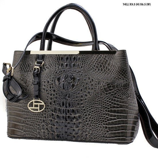 crocodile designed tote bag