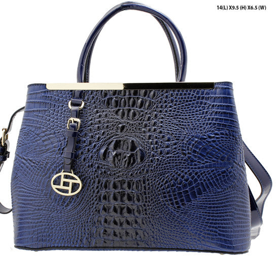 blue and black tote bag