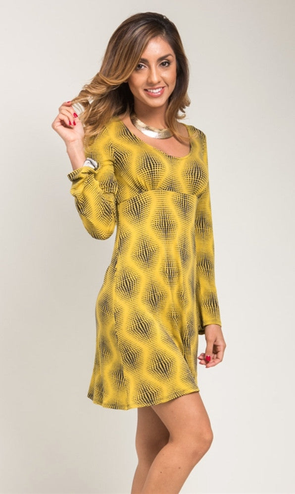 Yellow empire Waist dress