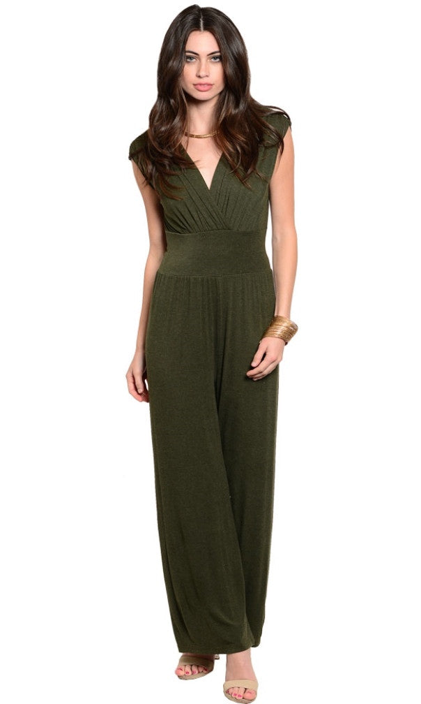 Surplice bodice romper