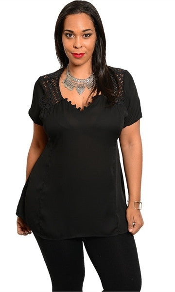 Women's Plus Size Black Shirt