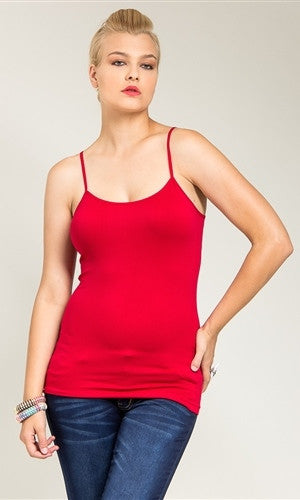 red spaghetti strap tank top