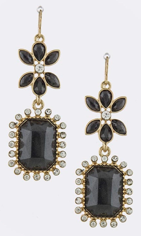 Tiered Gem Drop Earrings