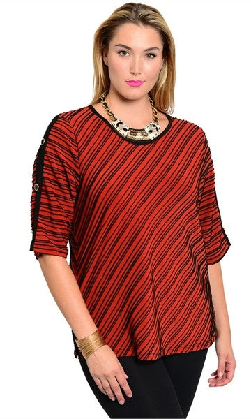 Rust & Black Knit Shirt