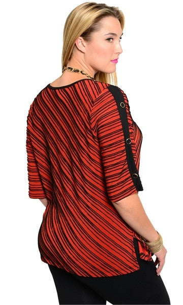 Rust & Black Knit Shirt