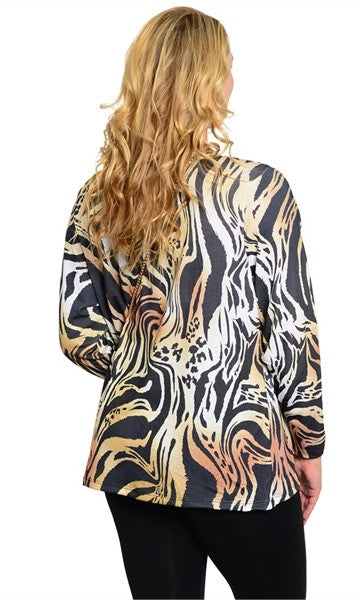 Plus Size Tiger Print Cardigan - Final Sale