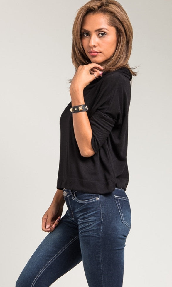 Ladies black turtleneck sweater